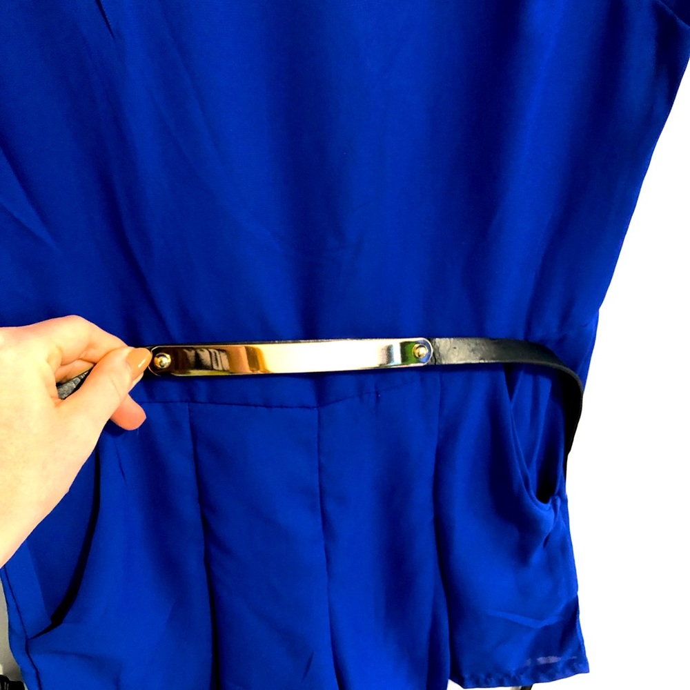 Blue Short Onesie w belt